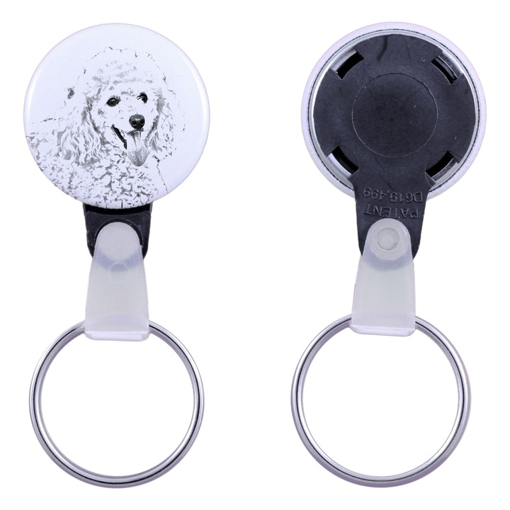 Kulcstartó uszkár kutyával, Art-Dog, akril, 2,5cm, személyre szabható