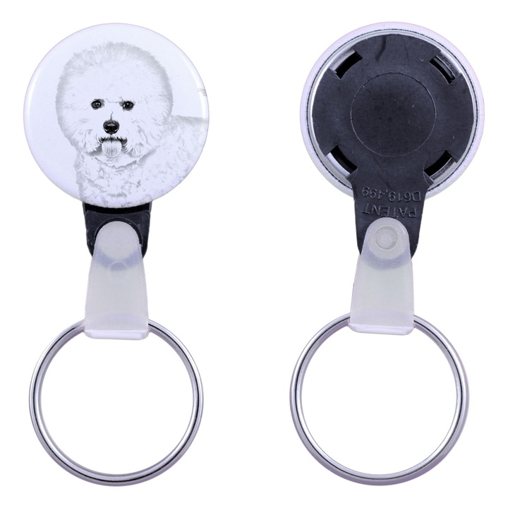 Kulcstartó Bichon Frise kutyával, Art-Dog, akril, 2,5cm