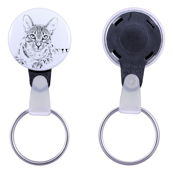 Egyiptomi Mau macskás kulcstartó, Art-Dog, kézzel készített, 2,5cm