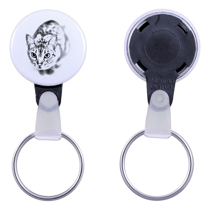 Ocicat macska portrés kulcstartó, Art-Dog, 2.5cm, fajtatiszta macskás kulcstartó szett