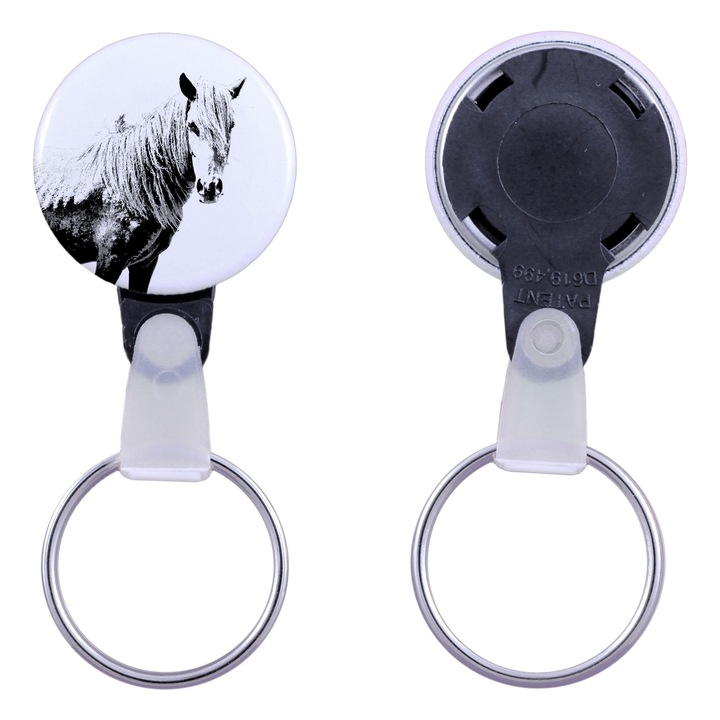 Ló képével ellátott kulcstartó, Art-Dog, akril, 2,5cm, kézműves termék
