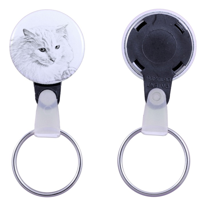 Macskás kulcstartó, Török angóra, Art-Dog, akril, 2,5 cm, szettben kapható