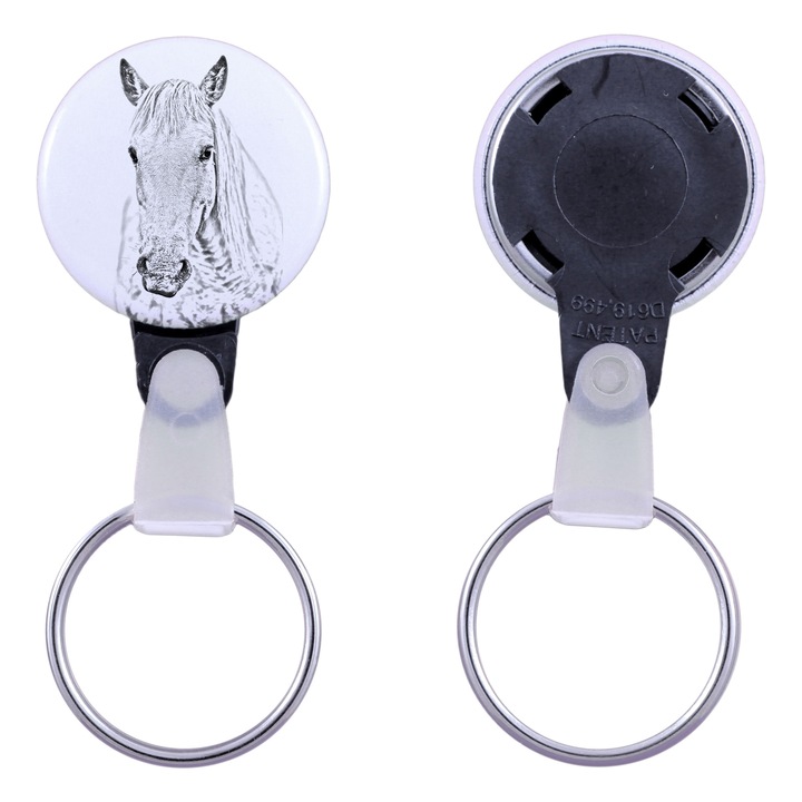 Lóval díszített kulcstartó, Art-Dog, akril, 2,5 cm, személyre szabott készlet elérhető