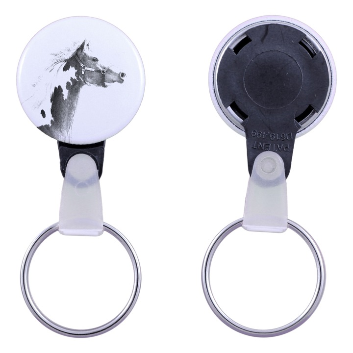 Kulcstartó amerikai Paint Horse ló képével, Art-Dog, akril, 2,5 cm, kézzel készített termék