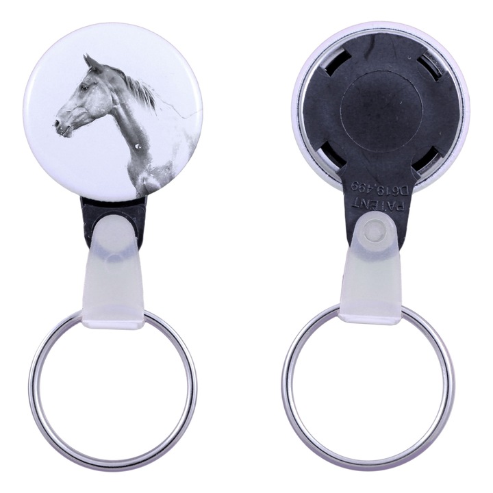 Ló képével díszített kulcstartó, Art-Dog, akril, 2,5 cm, személyre szabott készlet elérhető