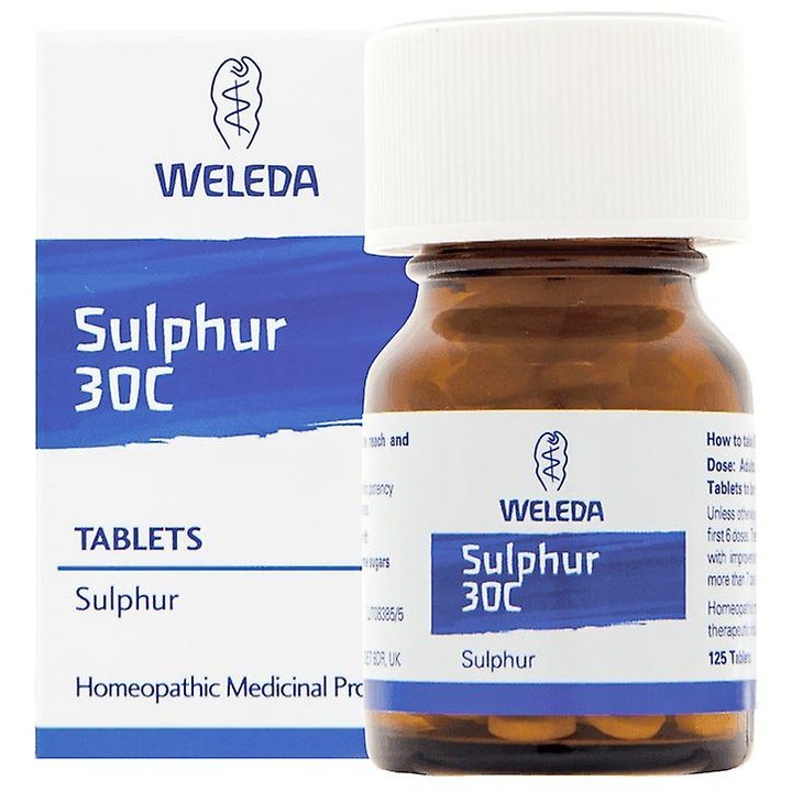 Weleda Sulphur 30C, 125 tablete, probleme de piele