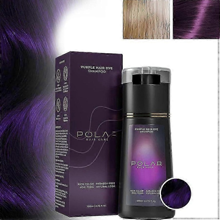 Sampon de par instant, Polar, colorare naturala, acoperire par alb, 250ml, mov