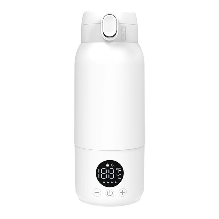Incalzitor biberon portabil capacitate 500ml control temperatura 35-70°C alb