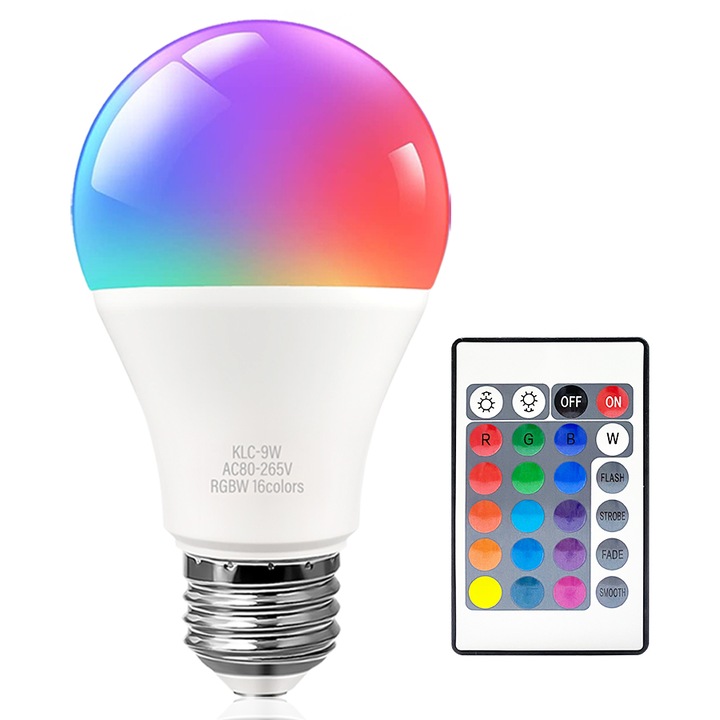 6бр. Colorit Smart дистанционно управление, крушка RGB + W, 16 цвята, E26 9W декоративна крушка за интериор, Mood Light за стрийминг на живо с функция за мигане