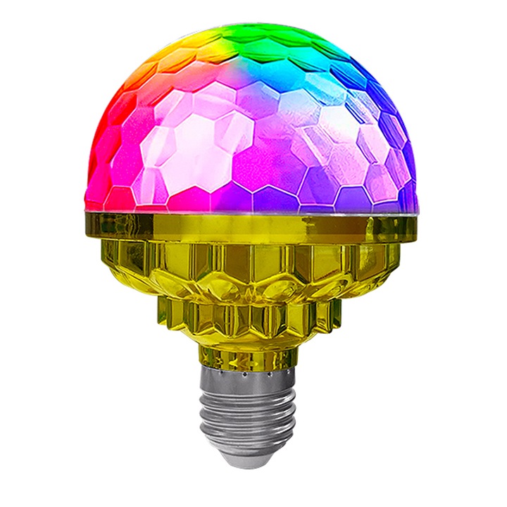 Bec LED Kasotile, forgó diszkófény, RGB, 9W, E27, 2700K