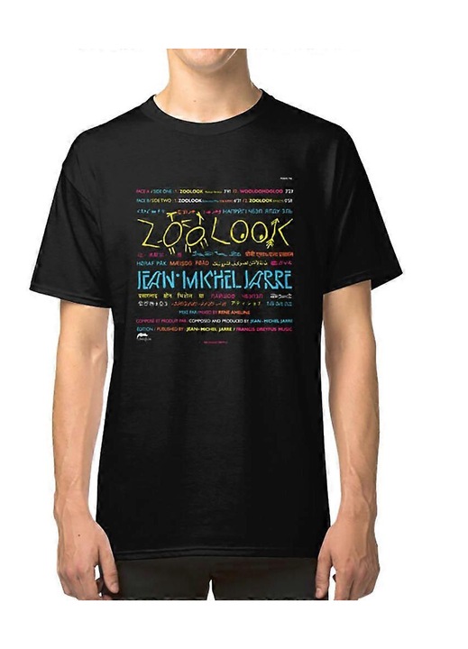Férfi póló Zoolook Jean Michel Jarre, pamut, fekete
