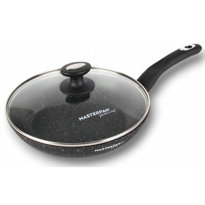 Гранитна тиган с капак Masterpan, 28см, 2,5Л, индукция, газ, височина 5,5см