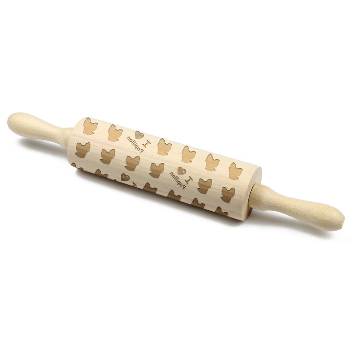 Rola de lemn cu model caine, Art-Dog, 5,8cm diametru, 20cm latime, personalizabila