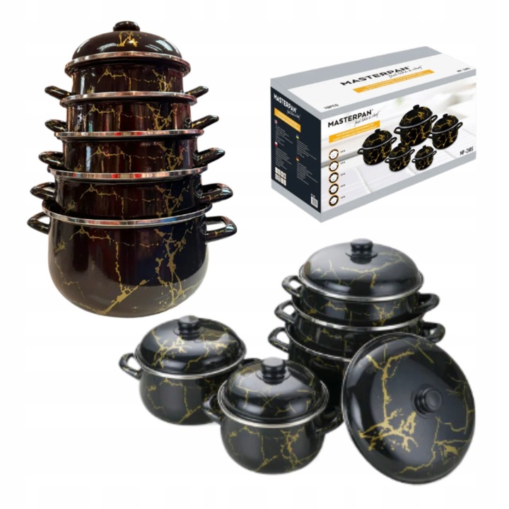 Set 10 Oale Emailate, Masterpan, 2-6,5 l, Multicolor