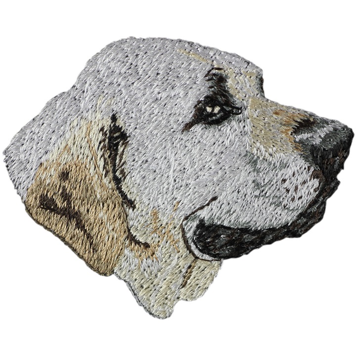 Pachet brodat caine Fila Brasileiro, decorare unica, multicolor, 10x10cm