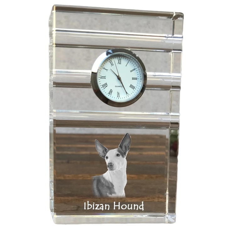 Díszóra Art-Dog, kristály, kutyafajta fotóval, 14,5x6,5x4cm, Átlátszó