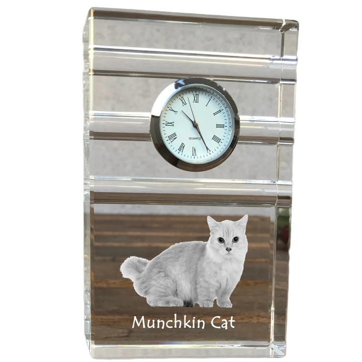 Dekoratív óra Art-Dog, kristály, kutyafajta fotóval, 14,5x6,5x4cm, Átlátszó