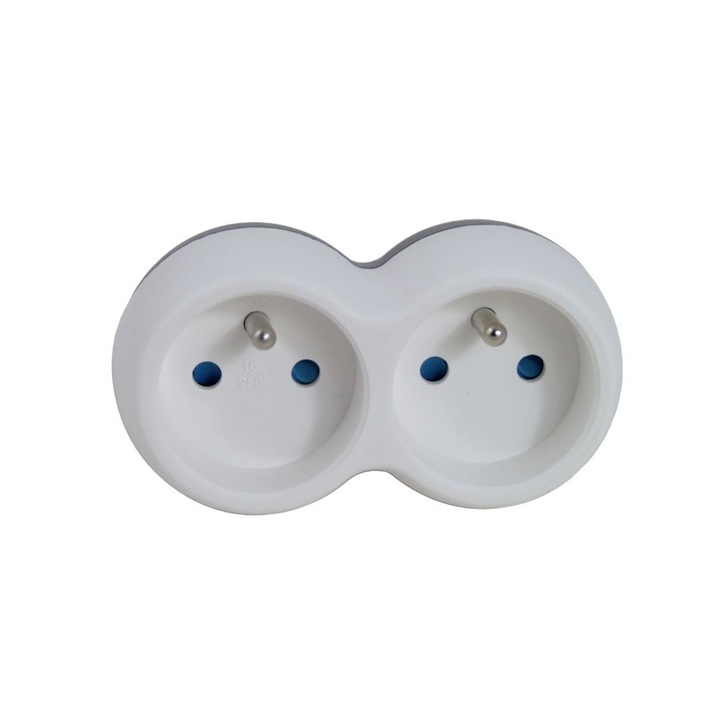 Priza, Esperanza, 2DIN, Alb/Gri