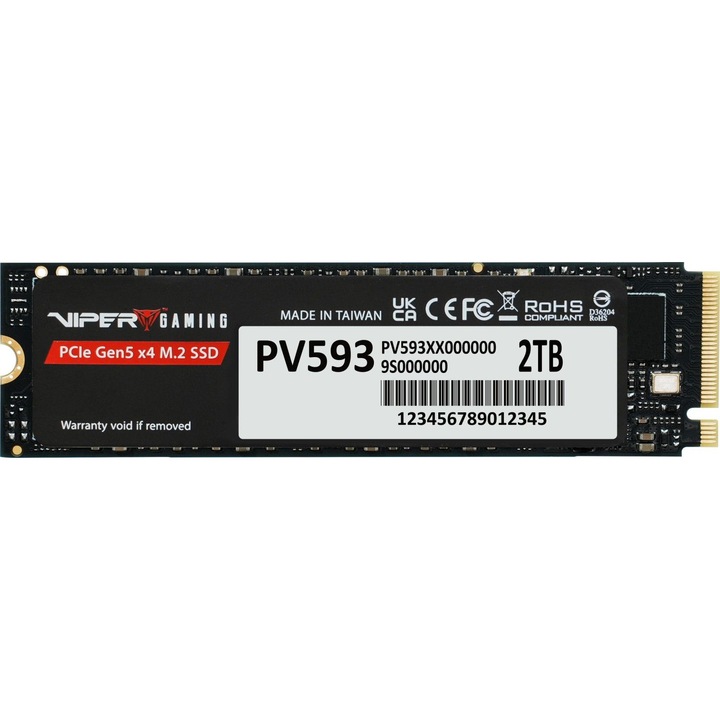 SSD Patriot 2TB M.2 2280 NVMe, 13000MB/s írás, 14000MB/s olvasás, 3,8mm