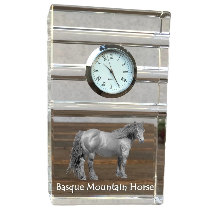 Ceas decorativ, Art-Dog, cristal, personalizat cu fotografie, 14x8,6x2,4cm