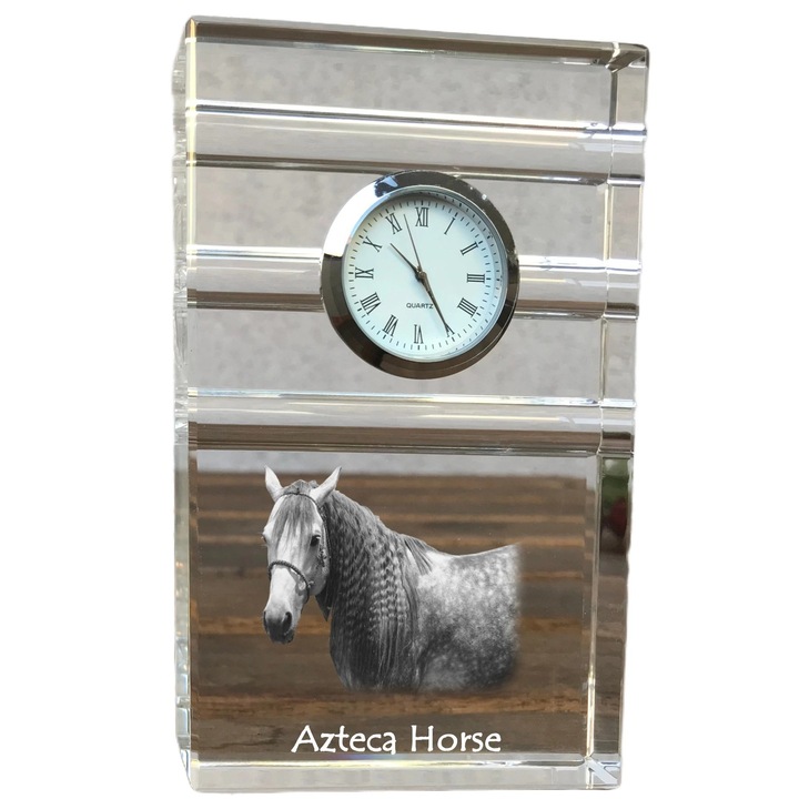 Ceas decorativ, Art-Dog, cristal, personalizat cu fotografie, 14x8,6x2,4cm