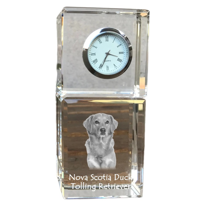 Dekoratív óra Art-Dog, kristály, kutyafajta fotó, 14,5x6,5x4cm, Átlátszó