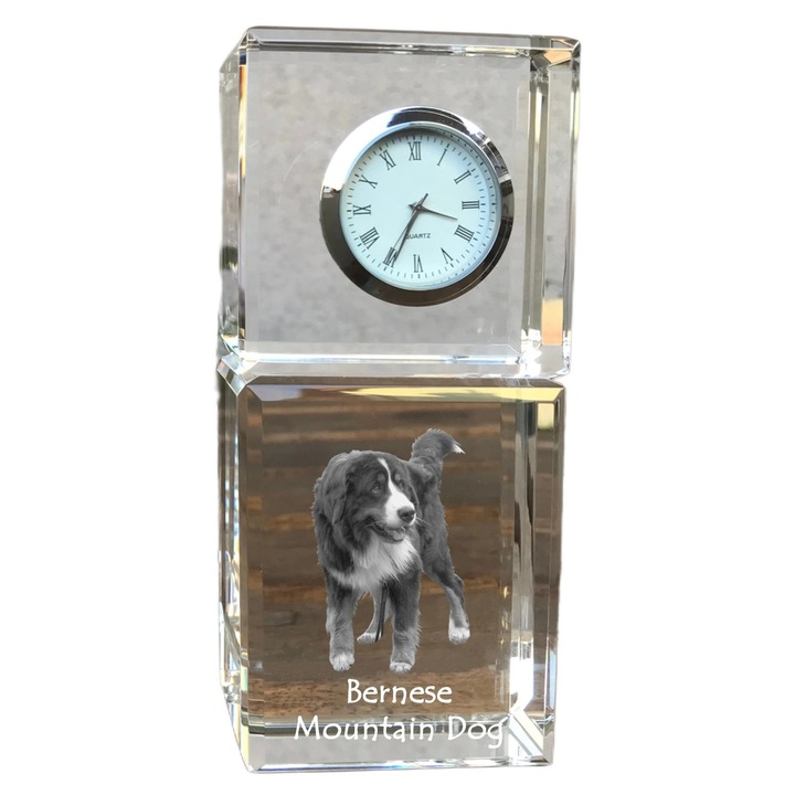 Dekoratív óra Art-Dog, kristály, kutyafajta képe, 14,5x6,5x4cm, Átlátszó