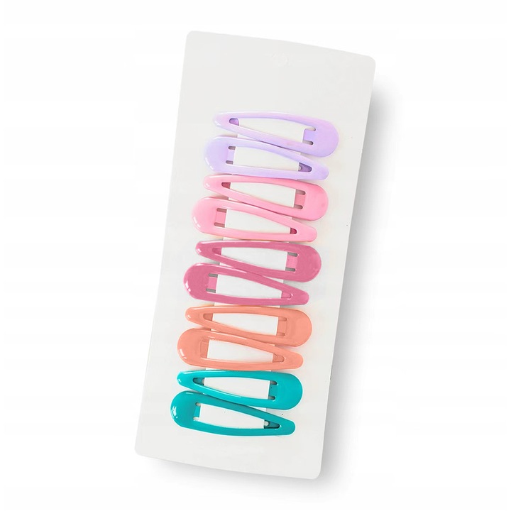 10 db fém hajcsat, többszínű, 6 cm