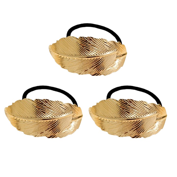 Fém diadém, arany tollak, 3 darabos szett