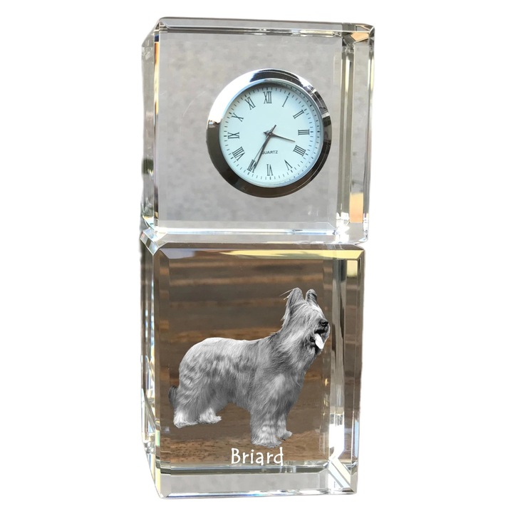 Ceas decorativ personalizat Art-Dog, cristal, 14,5x6,5x4cm, cu imagine animal de companie