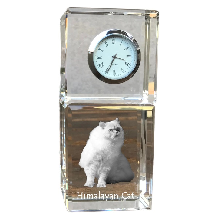 Ceas decorativ personalizat Art-Dog, cristal, imagine animal, 14,5x6,5x4cm