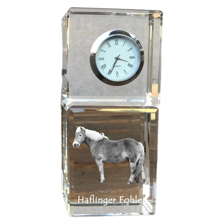 Ceas decorativ personalizat Art-Dog, cristal, imagine animal, 14,5x6,5x4cm