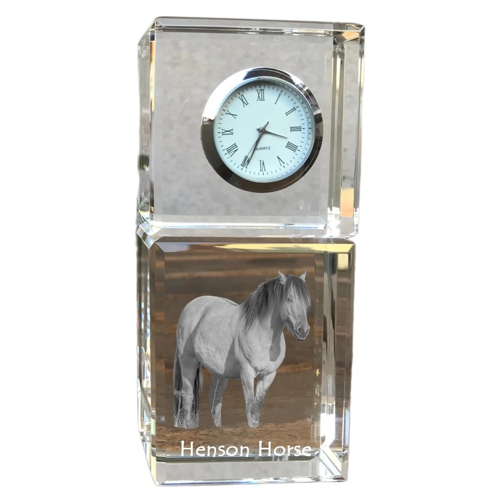 Ceas decorativ, Art-Dog, cristal, personalizat, 14,5x6,5x4cm