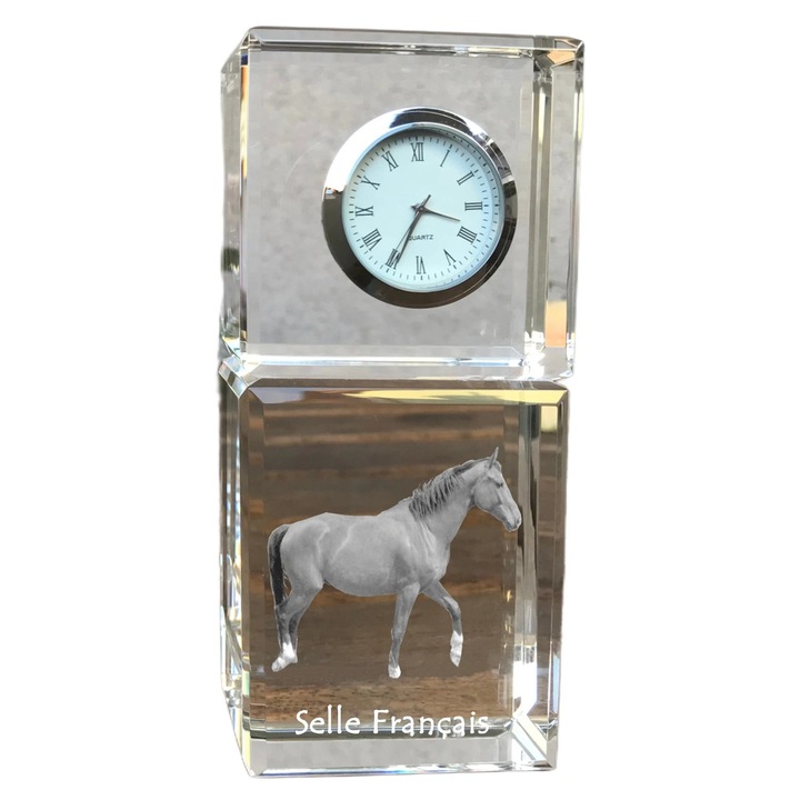 Ceas decorativ personalizat Art-Dog, cristal, 14,5x6,5x4cm, cu imagine animal de companie