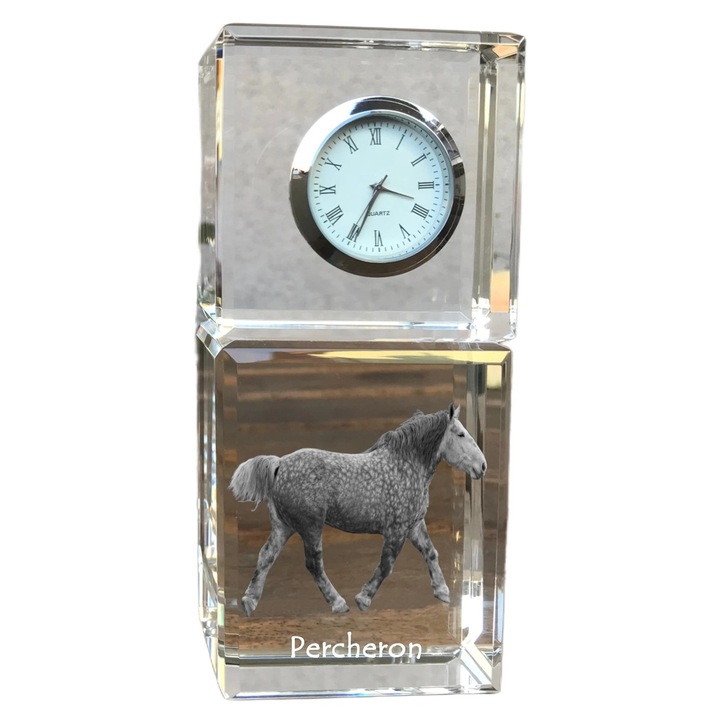Ceas decorativ, Art-Dog, cristal, personalizat, 14,5x6,5x4cm