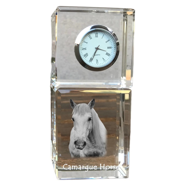 Ceas decorativ, Art-Dog, cristal, personalizat, 14,5x6,5x4cm