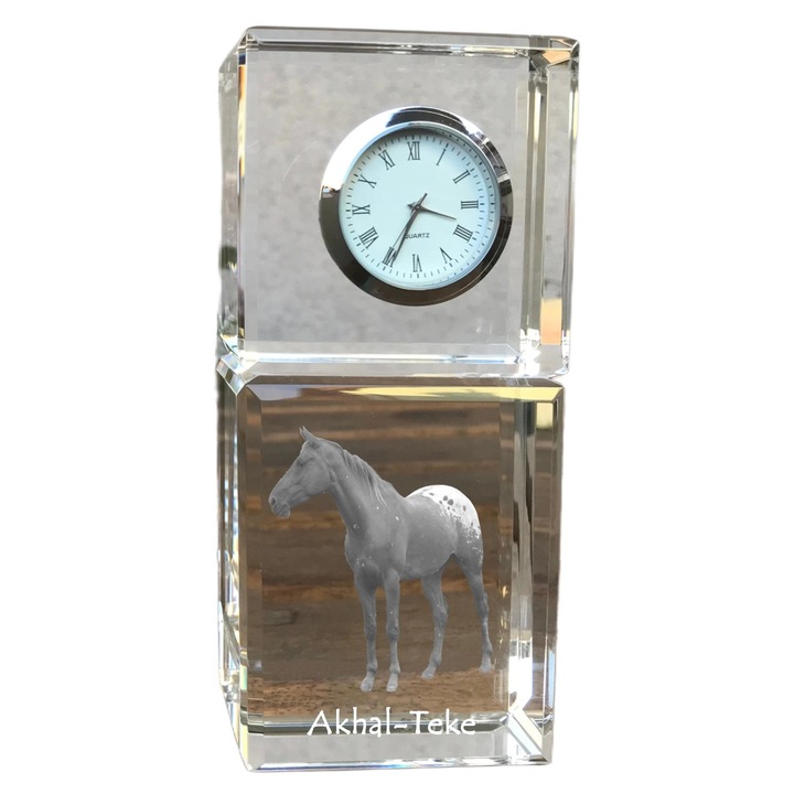 Ceas decorativ, Art-Dog, personalizat cu imagine, cristal, 14,5x6,5x4cm
