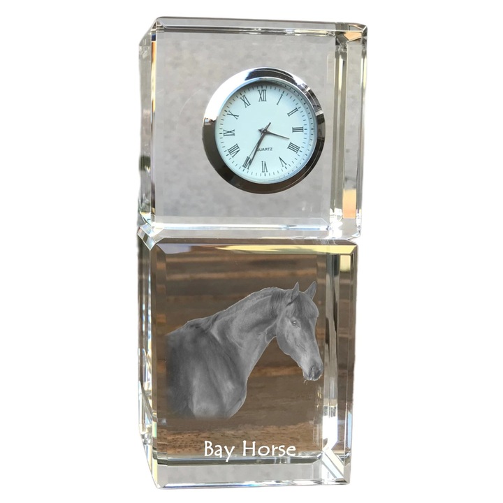 Ceas decorativ personalizat Art-Dog, cristal, imagine animal, 14,5x6,5x4cm