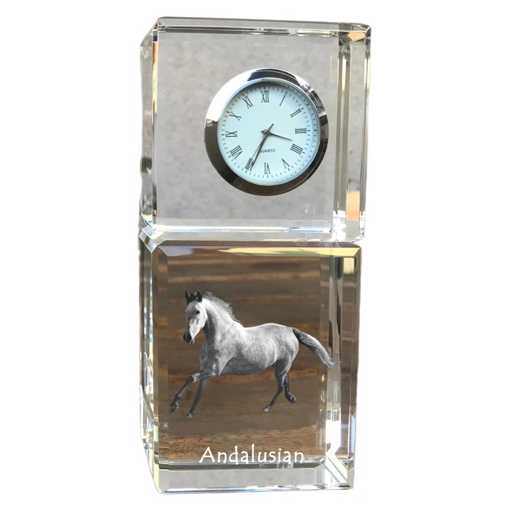 Ceas decorativ personalizat Art-Dog, cristal, imagine animal, 14,5x6,5x4cm