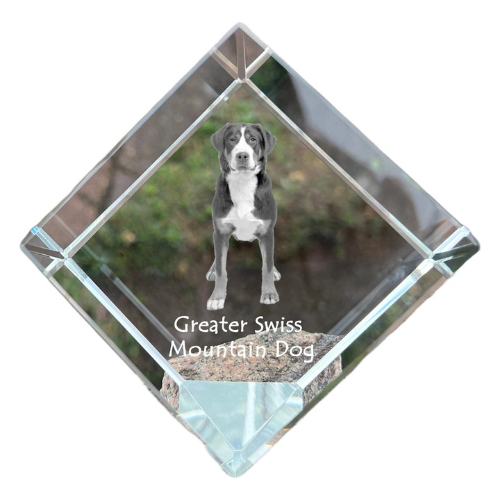 Cub din cristal, Art-Dog, personalizabil, 8x8x8cm, pentru birou