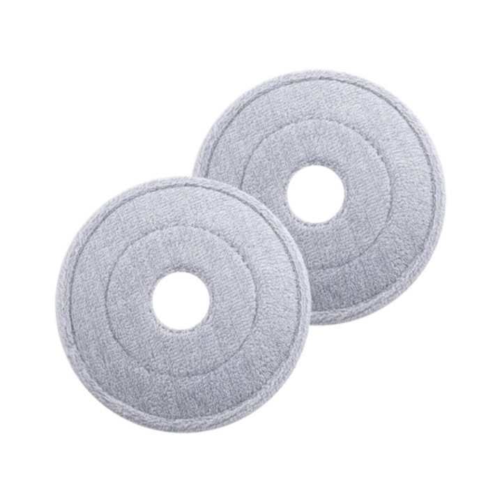 Set de înlocuire mop AjieQaQ, microfibră, 2 seturi, 25x25cm, gri