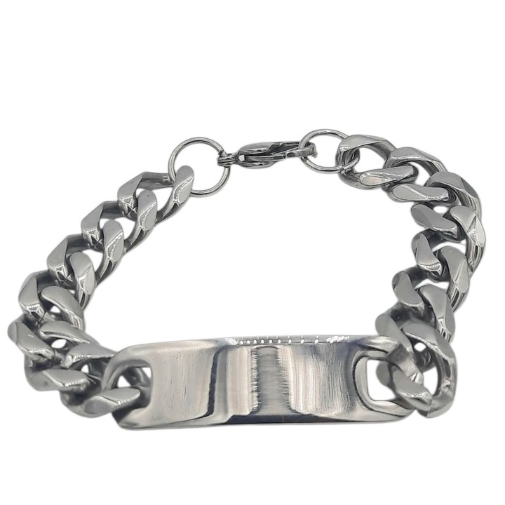 Bratara din inox cu placuta si zale 12 mm latime si 20 cm lungime Anca