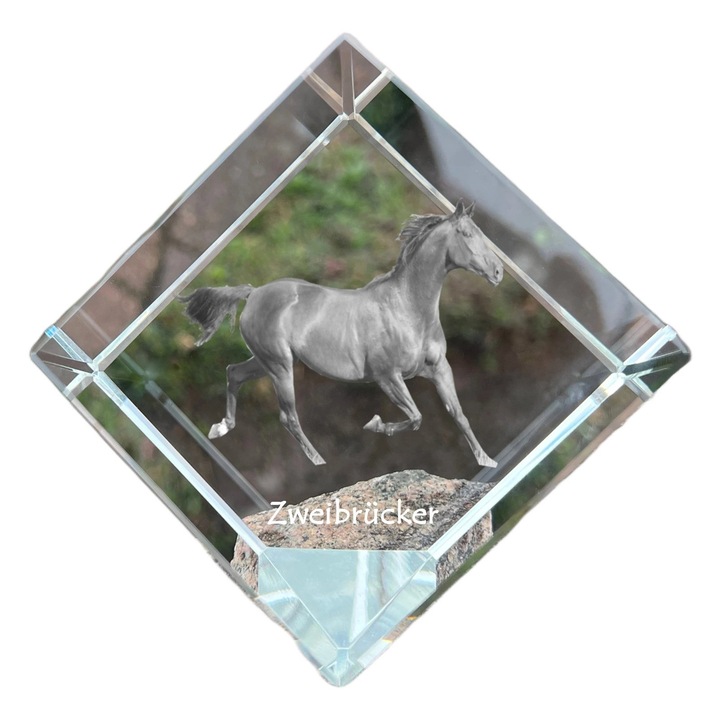 Cubica din cristal, Art-Dog, personalizabila, 8x8x8cm, pentru birou