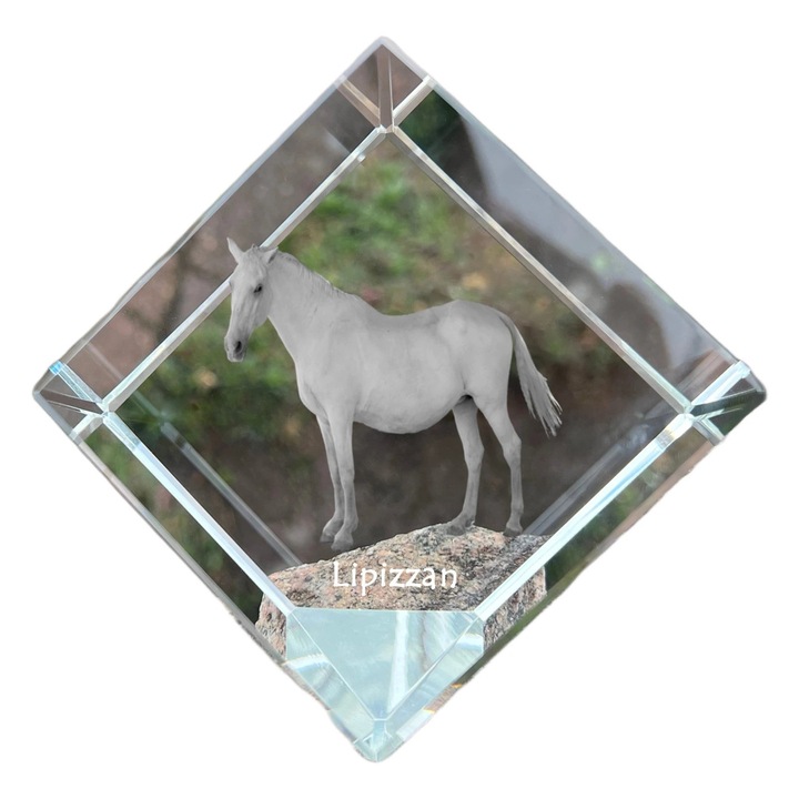 Cubica din cristal, Art-Dog, personalizabila, 8x8x8cm, transparenta