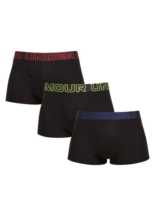 Set 3 boxeri barbati Under Armour, negru, material respirabil, croiala sportiva, 5XL INTL