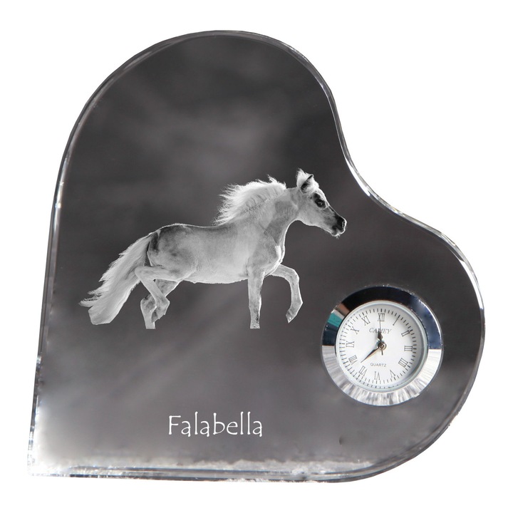 Ceas decorativ din cristal in forma de inima, personalizat cu fotografie, 10,6x10,6x1,6cm