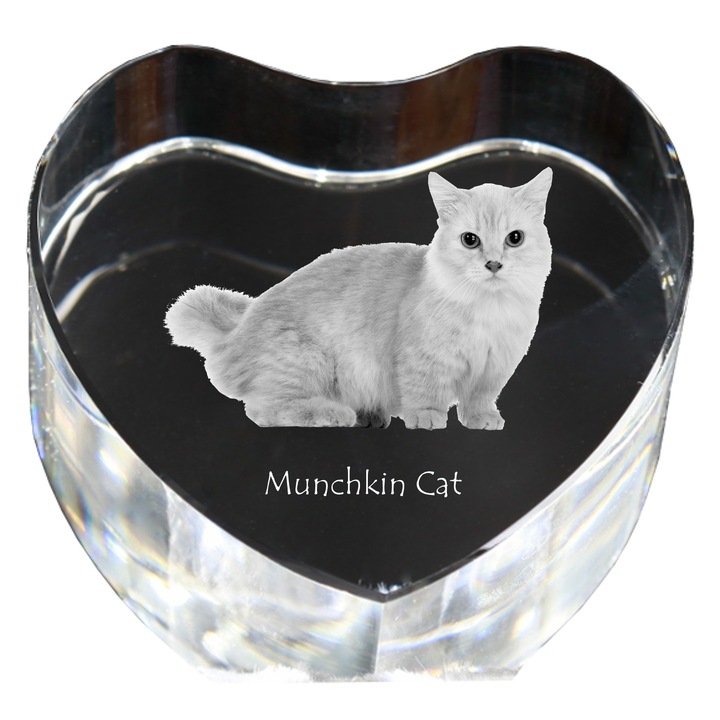 Ceas decorativ din cristal in forma de inima, Art-Dog, personalizabil, 10,6x10,6x1,6cm