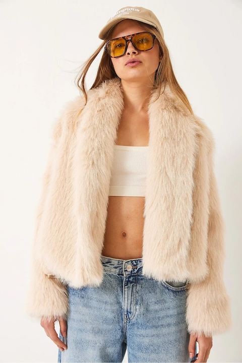 Női kabát, HiCCUP, Barna, Műszőrme