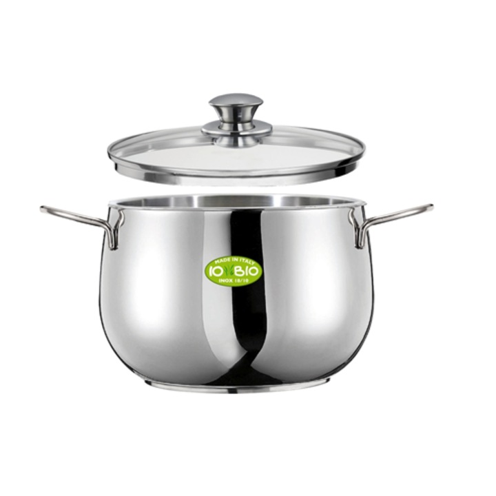 Oala de Inox cu Capac Iobio 24 cm, 7 L