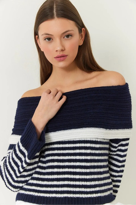 Női pulóver, HiCCUP, csíkos, kötött, S-M INTL